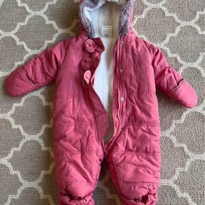 Pink Hooded Baby Snowsuit